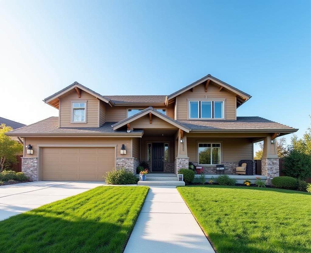 A beautiful modern home with a perfectly installed roof and siding.
