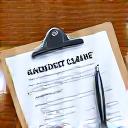 A clipboard with an insurance claim form and a pen.